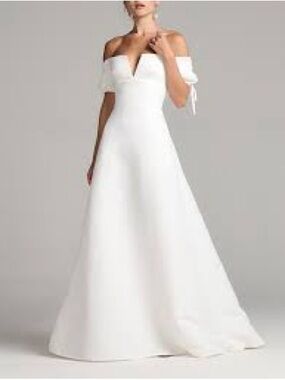 Off-Shoulder White Bridal A-Line Gown